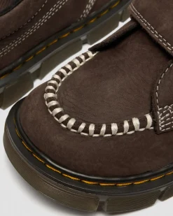 Junior Raffe Strap Tumbled Nubuck Schuhe mit Klettverschluss in Dunkelbraun