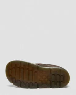 Junior Raffe Strap Tumbled Nubuck Schuhe mit Klettverschluss in Dunkelbraun