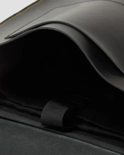 Kiev Leder Box Laptop Rucksack in Schwarz
