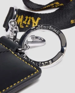 Kiev Leder Kartenhalter Schlüsselring in Schwarz