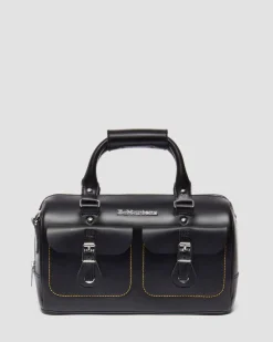 Kiev Leder Top Handle Tasche in Schwarz
