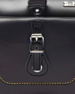 Kiev Leder Top Handle Tasche in Schwarz