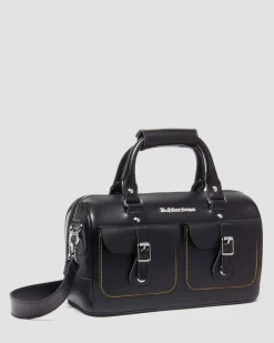 Kiev Leder Top Handle Tasche in Schwarz