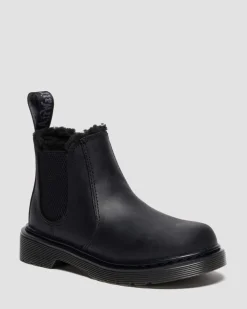 Kinder 2976 Leonore Chelsea Boots mit Kunstfellfutter in Schwarz