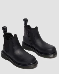 Kinder 2976 Leonore Chelsea Boots mit Kunstfellfutter in Schwarz