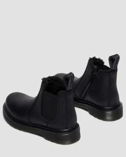 Kinder 2976 Leonore Chelsea Boots mit Kunstfellfutter in Schwarz