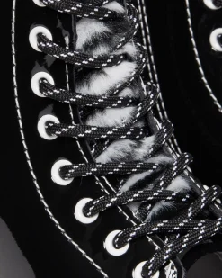 Kinder 1460 Serena Lackstiefel mit Kunstpelzfutter in Schwarz