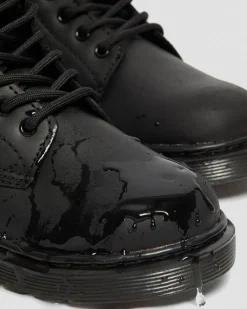 Kinder 1460 Serena Lederstiefel mit Kunstfellfutter&nbsp; in Schwarz
