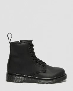 Kinder 1460 Serena Lederstiefel mit Kunstfellfutter&nbsp; in Schwarz