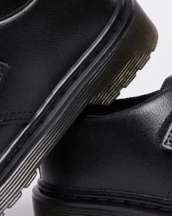 Kinder Kamron Leder Riemen Klettverschluss Oxford Schuhe in Schwarz