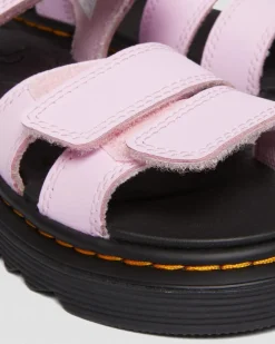 Kinder Klaire Athena Leder Riemen Klettverschluss Sandalen in Pink Oliv