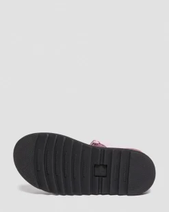 Kinder Klaire Athena Leder Riemen Klettverschluss Sandalen in Pink Oliv