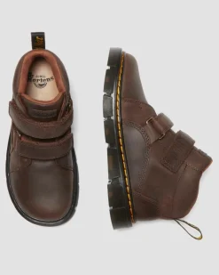 Kinder Raffe Easy-On Leder Stiefel in Dunkelbraun
