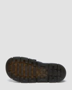 Kinder Raffe Leder Schuhe mit Riemen in Schwarz