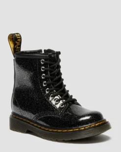 KLEINKIND 1460 GLITZER LACKLEDER STIEFEL in Schwarz & Silber