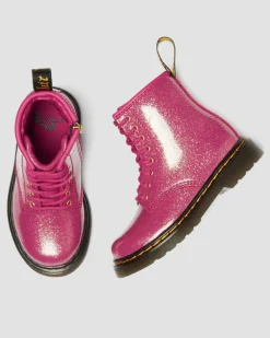 KLEINKIND 1460 GLITZER LACKLEDER STIEFEL in Pink, Silber & Gold