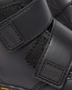 Kleinkind 1460 Leder Riemensandalen mit Klettverschluss in Schwarz