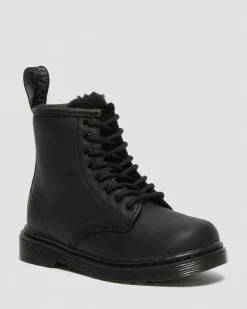 Kleinkind 1460 Serena Lederstiefel mit Kunstpelzfutter&nbsp; in Schwarz