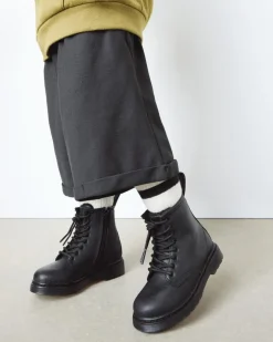 Kleinkind 1460 Serena Lederstiefel mit Kunstpelzfutter&nbsp; in Schwarz