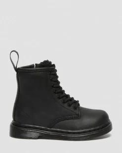 Kleinkind 1460 Serena Lederstiefel mit Kunstpelzfutter&nbsp; in Schwarz