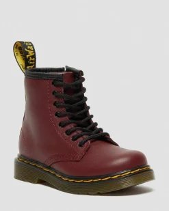 Kleinkind 1460 Softy T Leder Schnürstiefel in Cherry Red