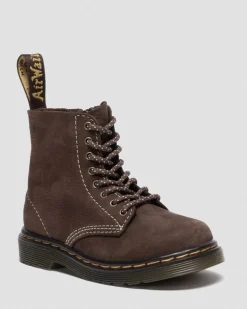 Kleinkind 1460 Tumbled Nubuck Stiefel in Dunkelbraun