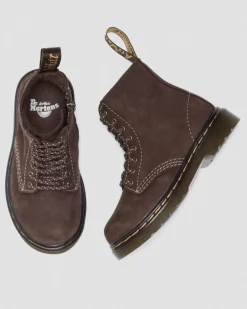 Kleinkind 1460 Tumbled Nubuck Stiefel in Dunkelbraun