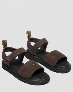 Kleinkind Flower Debossed Nubuck Riemensandalen in Dunkelbraun