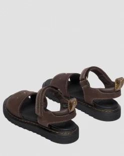 Kleinkind Flower Debossed Nubuck Riemensandalen in Dunkelbraun
