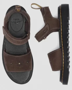 Kleinkind Flower Debossed Nubuck Riemensandalen in Dunkelbraun