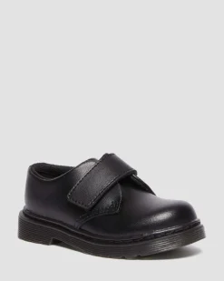 Kleinkind Kamron Leder Riemen Klettverschluss Oxford Schuhe in Schwarz