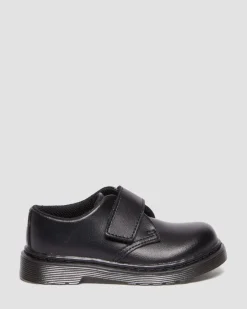 Kleinkind Kamron Leder Riemen Klettverschluss Oxford Schuhe in Schwarz