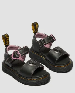 Kleinkind Marlowe Ii Glitzer Herz Leder Schuhe in Schwarz