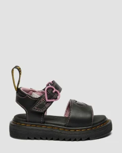 Kleinkind Marlowe Ii Glitzer Herz Leder Schuhe in Schwarz