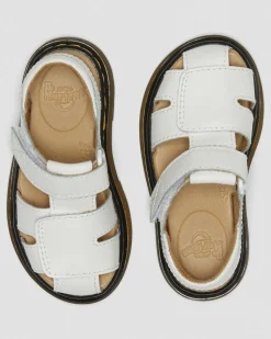 Kleinkind Moby II Leder Riemensandalen mit Klettverschluss in Weiß