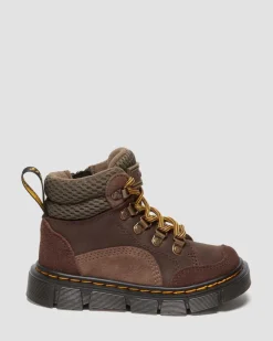 Kleinkind Raffe Leder & Wildleder Stiefel in Dunkelbraun
