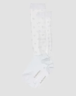 Kurze Mesh Bio-Baumwoll Socken mit Herzen in Weiß