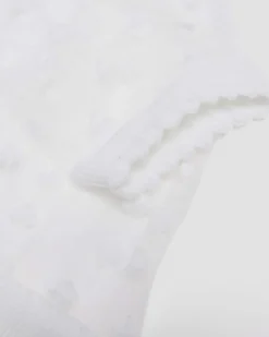 Kurze Mesh Bio-Baumwoll Socken mit Herzen in Weiß