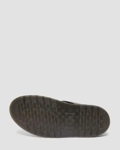 Laketen Leder Plateau Mules in Schwarz