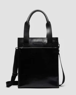 LEDER TOTE BAG in Schwarz
