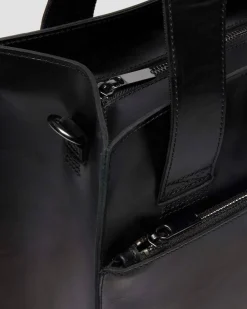 LEDER TOTE BAG in Schwarz