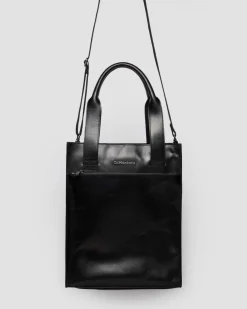 LEDER TOTE BAG in Schwarz