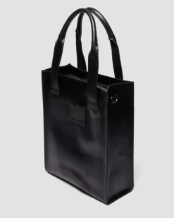 LEDER TOTE BAG in Schwarz