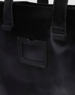 LEDER TOTE BAG in Schwarz