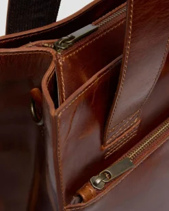 LEDER TOTE BAG in Tan