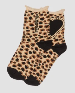 Leopard Heart Baumwollmischung Socken in Hellbraun