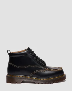 Lowell Chukka Moc Toe Leder Ankle Boots in Schwarz