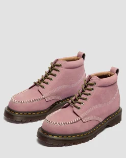 Lowell Chukka Nubuck Moc Toe Ankle Boots in Dusty Rose Pink