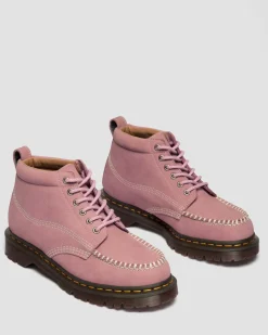 Lowell Chukka Nubuck Moc Toe Ankle Boots in Dusty Rose Pink