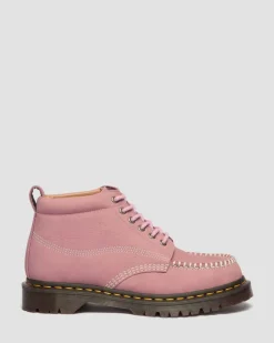 Lowell Chukka Nubuck Moc Toe Ankle Boots in Dusty Rose Pink